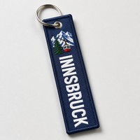 Porte-clés personnalisé Innsbruck Edelweiss Telecabin Autriche Vieille Ville Brodé en tissu Souvenir Étiquette de sac