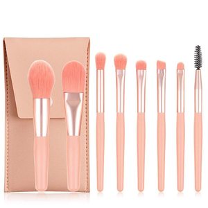 Juego de 8 Brochas de Maquillaje Profesionales de Viaje, Brochas de Maquillaje Sintético para Base, Polvo y Rostro, con Bolsa - Product Image 3