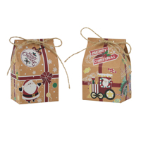Boîte cadeau en forme de maison écologique en matériaux recyclés avec ficelles pour les fournitures de fête de Noël, emballage de bonbons, de chocolat, de sushi