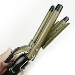 QXXZ High Quality LCD Curling Iron Flat Irons For Curls Hair Curlers Rollers Metal Hair Curler Ladies 3 Barrel Hair Curler Iron