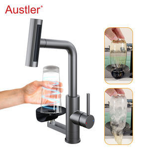 de copa de un agujero Negro mate Acero inoxidable Pulverizador extraíble Fregadero <span class=keywords><strong>Grifo</strong></span> de <span class=keywords><strong>cocina</strong></span> con enjuagador de vidrio - Product Image 2