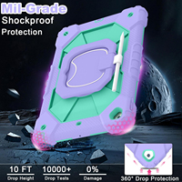 Étui de protection robuste WESOROL pour tablette, antichoc, en PC et silicone, avec support rotatif à 360° et porte-stylo pour iPad 10.2 9e, 8e et 7e génération