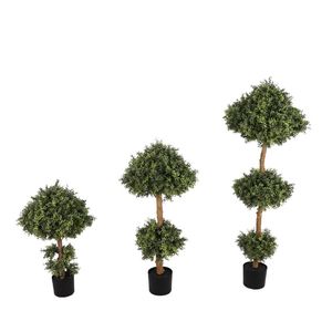 Bonsái Artificial al por Mayor, Topiario <span class=keywords><strong>de</strong></span> 24 Pulgadas en Forma <span class=keywords><strong>de</strong></span> Bola, Boj Verde, <span class=keywords><strong>Buxus</strong></span>, Árbol <span class=keywords><strong>de</strong></span> Vegetación, Decoración para Interiores y Exteriores - Product Image 3