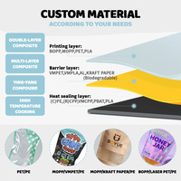 Sachets personnalisés imprimés de 3,5 g en feuille d'aluminium, anti-odeur, pour biscuits, bonbons, emballage plastique, pochette debout, fermeture éclair, sachets en mylar