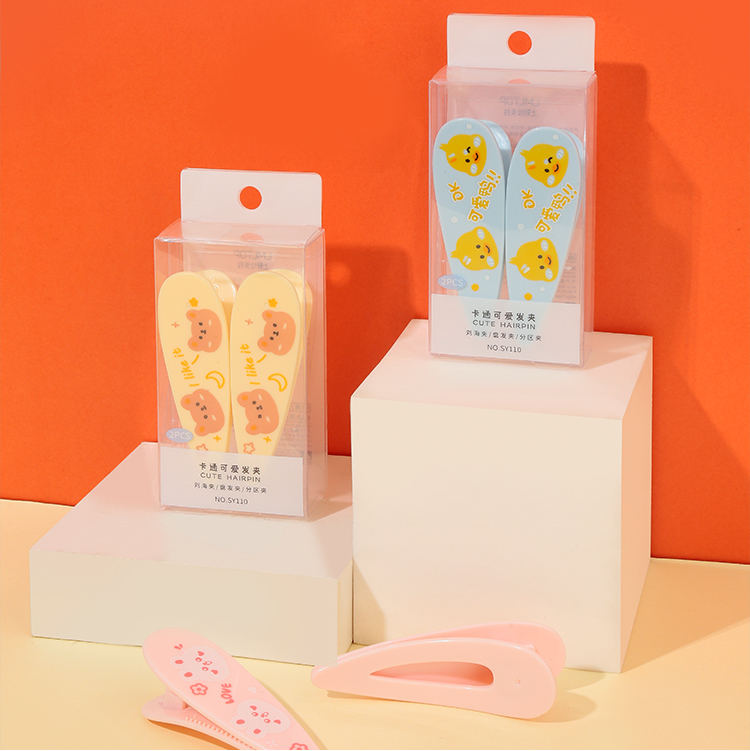 Wholesale 2pcs Fashion Make Up Clips Hair Accessories Set Private Label Plastic Hair Grips For Woman SY110