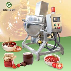 Marmite de cuisson industrielle monophasée en acier inoxydable avec agitateur double et mélangeur pour confiseries et sucre - Product Image 1