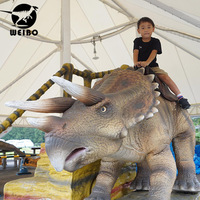 Manège de dinosaure animatronique en métal pour les juniors (7-14 ans) - Utilisation en extérieur et en intérieur, parcs d'aventure et centres commerciaux