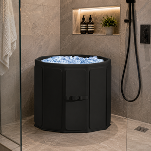 Vanace Portable PVC Iatable SPA Tub <b>Foldable</b> Bucket Adults Unique Ice <b>Bath</b> Feature Recovery for Outdoor Pool - Product Image 1