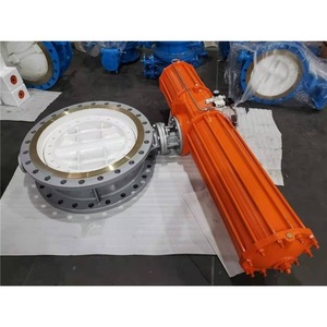 วาล์วผีเสื้อแบบหน้าแปลนระบบนิวเมติก D643H-10C DN700 แบบทำงานทางเดียว ป้องกันการระเบิด สำหรับแก๊ส - Product Image 3