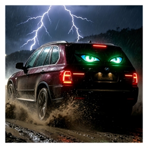 Adesivo per Auto Occhio del Diavolo EL con Luminosità Ultra Alta e Sottile. Motivo <span class=keywords><strong>Nazar</strong></span>. Diffonde energia positiva durante la guida. Design Anti-Riflesso - Product Image 1