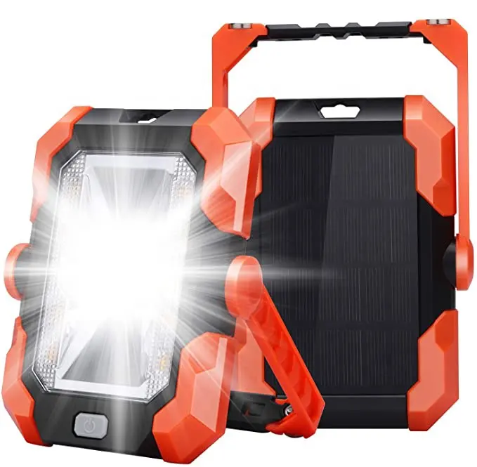 Portable Solar Lampu Kerja LED Banjir Cahaya USD Isi Ulang Solar Camping Lampu