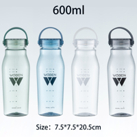 Nouvelle Bouteille d'Eau en Plastique Minimaliste 2026, Personnalisable, Réutilisable, Sans BPA, Anti-Fuite, pour Boire Directement en Voyage et Activités de Plein Air