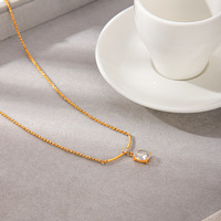 Collier pendentif ovale en zircon pour femme, en acier inoxydable, inaltérable, bijoux de mode pour le quotidien