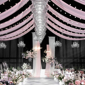 Superbes draperies de <span class=keywords><strong>plafond</strong></span> pour <span class=keywords><strong>mariage</strong></span>, toile de fond décorative, tissu soyeux drapé, draperies personnalisées pour la décoration de <span class=keywords><strong>mariage</strong></span> - Product Image 2