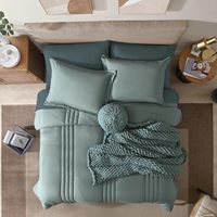 Nouvel article Ensemble de draps de lit respirants de couleur unie King Size de 7 pièces
