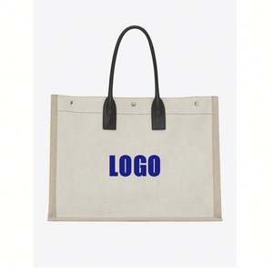 Sacs fourre-tout en toile de grande taille personnalisés avec logo, sacs à main pour femmes, vente en gros - Product Image 2