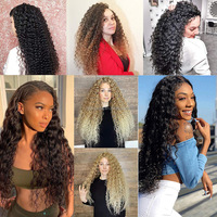 Rambut Crochet Deep Water Wave Twist 30 Inci Panjang 120g Ekstensi Rambut Kepang Twist Wig Keriting Kinky Serat Sintetis
