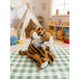 Peluche Realistico di Tigre Seduta da 8 Pollici, Giocattoli Morbidi Imbottiti, Bambole Animali da Abbracciare, Regali di Natale e Compleanno per Bambini - Product Image 4