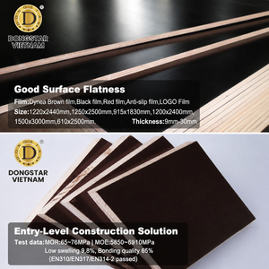Contrachapado de Madera Dura Blanca Resistente con Núcleo Recubierto de Película, Panel de Encofrado para Construcción de 1250x2500mm con Superficie Lisa - Product Image 1