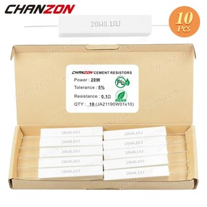 <span class=keywords><strong>10</strong></span> pièces <span class=keywords><strong>20W</strong></span> 5% résistances bobinées en ciment 0.1 - 20K <span class=keywords><strong>Ohm</strong></span> 20Watt résistance céramique bobinée à fil fixe inductif 0.33 1 2.5 <span class=keywords><strong>10</strong></span> 15 2R2 - Product Image 6