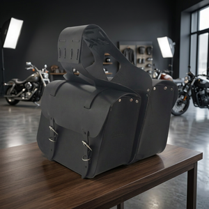 Sac de selle vintage pour femme en cuir véritable imperméable 25L, accessoire de moto de voyage - Product Image 4