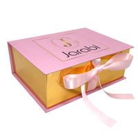 Perruque en carton rose de luxe, cadeau, Extension de cheveux, Kit d'installation de Satin magnétique, Rectangle, perruque de peau luxueuse, boîtes en papier