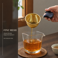 Passoire à thé réutilisable en acier inoxydable à mailles fines avec poignée en forme de feuille de Ginkgo, filtre à thé en métal pour thé en vrac, tamis extra fin