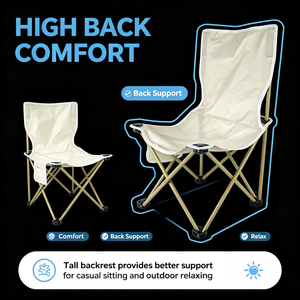 Chaise pliante portable avec logo <span class=keywords><strong>personnalisé</strong></span>, siège de camping compact en tissu Oxford, dossier avec poche latérale pour le plein air, la plage et la randonnée - Product Image 4