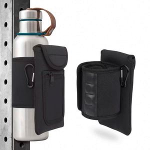 Free Sample Custom Logo Neoprene Magnetic <b>Water</b> Bottle Sleeve Holder <b>Pouch</b> Bag Non-slip Gym Fitness Zipper Pockets Insulation - Product Image 1