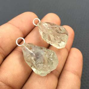 92.5 2ชิ้นสวยจี้เงินสเตอร์ลิงอัญมณีสีเขียวอเมทิสต์ธรรมชาติชุบทองคุณภาพสูงสำหรับเป็นของขวัญ - Product Image 3