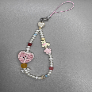 Cute Candy-Colored Nylon Beaded Pendant Mobile Chain Dainty Accessory with Offset Printing Other Category Lanyard