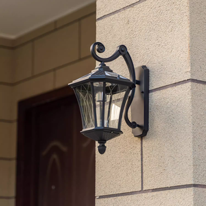 Wholesale Factory Price Modern Style Aluminum High Quality Solar Lantern Lamp Wall Mounted <strong>Vintage</strong> Outdoor Garden <strong>Light</strong> - Product Image 2