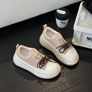 2026 New Style Thick-soled White Sneakers - Perfect <b>for</b> <b>Women</b>, Classic Retro Soft-Tread Comfortable Leisure Sports Shoes - Product Image 2