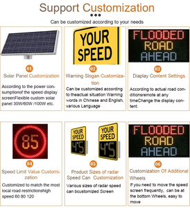 Sécurité routière solaire 50w signe de limite de vitesse numérique détecteur de vitesse de trafic affichage Led panneaux de vitesse radar - Product Image 6