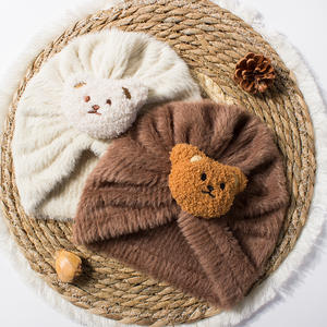Neue Europäische und Amerikanische Plüsch-Babymütze, Niedliche Einfarbige Bären-Kindermütze, Herbst- und Winter-Warme Säuglingsmütze - Product Image 3
