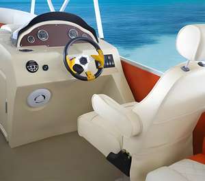 Kinlife Bateau ponton de loisirs de 22 pieds Capacité de 12 personnes avec console en fibre de verre Bimini Top pour les <span class=keywords><strong>vacances</strong></span> en <span class=keywords><strong>famille</strong></span> et la croisière sur le <span class=keywords><strong>lac</strong></span> - Product Image 4