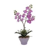 Tizen Set tanaman Bonsai bunga buatan anggrek kupu-kupu kustom terbaru bunga anggrek Phalaenopsis sentuhan nyata