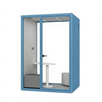 Cabine de bureau silencieuse moderne ultra-mince à cadre en aluminium pour deux personnes, couleur personnalisable, mobile et extensible, pour hôtel, hôpital, atelier