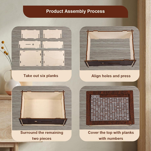Hucha de madera para ahorro de 100.000 FCF, caja de ahorro de madera, hucha para monedas y billetes, desafío de ahorro, almacenamiento, decoración del hogar, decorativa - Product Image 5
