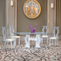 Table de salle à manger en acrylique antique élégant meubles de dîner en acrylique Lucite pour tables basses de salle à manger et de salon