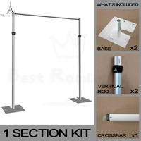 8ft-14ft * 6ft-10ft Décorations de scène de toile de fond de mariage Pipe réglable et support de toile de fond de drapé pour les événements de mariage
