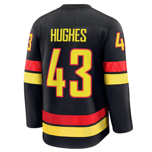 Maillots de hockey cousus pour hommes 43 Quinn Hughes 40 Elias Pettersson 16 Trevor Linden 6 Brock Boeser 10 Pavel Bure 9 Miller S-3XL - Product Image 5