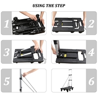 Chariot pliable de 330 lb à usage intensif avec 7 roues de réservoir Chariot à bagages pliable pour camion à main