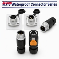 Connecteur circulaire IP67 MJ16 en métal, mâle-femelle, pour montage sur panneau, prise d'alimentation et de signal, fiche aviation pour système de capteur de batterie marine