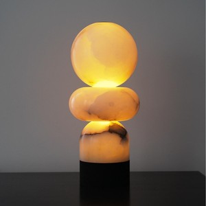 Faux Marble Table <b>Lamp</b> <b>Led</b> <b>Light</b> Touch Control Simple Design Warm Glow Desk <b>Lamp</b> - Product Image 1