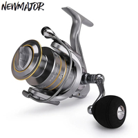 Carrete de Pesca NEWMAJOR 1000-7000 de Metal, Doble Bobina, Freno de 5.5-15kg, Relación de Engranajes 5.0:1, 18 Rodamientos, Mano Izquierda, para Pesca en Corriente