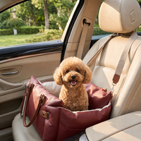Siège rehausseur pour animaux de compagnie, canapé pour chien en cuir PU imperméable avec poignée, lit portable multifonction pour animaux de compagnie