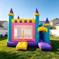 Château Gonflable Commercial Princesse avec Toboggan Latéral, Structure de Rebond en PVC Robuste pour Location de Fêtes et Événements