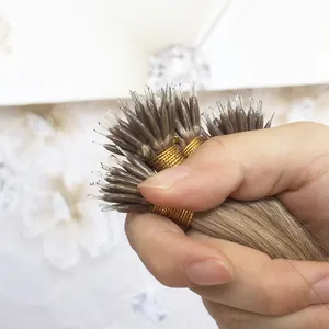 Findvirginhair Wholesale Vendors Nano Ring Hair Extension Russian Slavic Real Human Hair Thick Ends Double Drawn Italian Glue