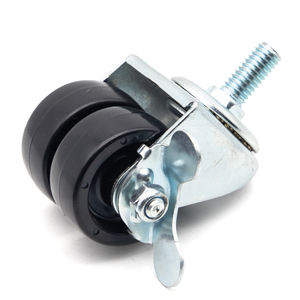 Langlebig 1,5 "2" 2,5 "3" <span class=keywords><strong>Low</strong></span> <span class=keywords><strong>Profile</strong></span> Dual Twin Rollen und Räder PU TPR PP PA Nachlaufs chaft Lenkrad Fabrik - Product Image 2